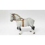 Beswick Harnessed Horse - Percheron, 24.7cm high