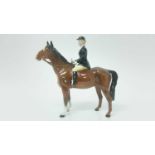 Beswick Huntswoman, style 2, rider and horse stood still, model no. 1730, designed by Arthur Greding