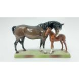 Beswick Mare and Foal, model no. 1811, designed by Arthur Gredington, 16cm high