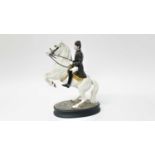 Beswick Lipizzaner with rider, model no. 2467 (second version), designed by Graham Tongue, 25.4cm in