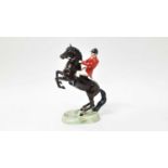 Beswick Huntsman (on rearing horse), style 1, colourway 1 rider, designed by Arthur Gredington, 25.4