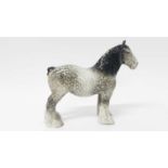 Beswick Rocking Horse Grey Shire Mare, model no. 818, designed by Arthur Gredington, 21.6cm high