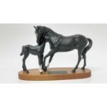 Beswick Connoisseur model - Black Beauty and Foal, 20.5cm high