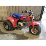Honda ATC 70 Trike, in red, in barn find condition, requiring recommissioning