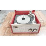 Vintage Dansette red-cased record player