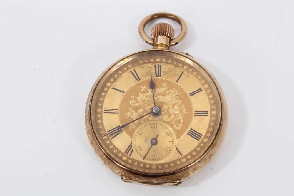 Late 19th century Swiss 14K gold fob watch in fitted box retailed by McDowell of Dublin - Image 2 of 4