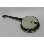 John Grey five string 'tea-tray' banjo