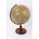 Geographic Terrestrial Globe on turned wooden stand