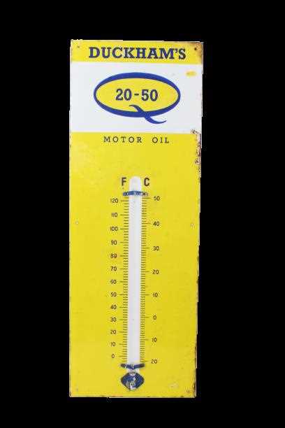 Vintage Duckham's Motor oil 20 - 50 enamel garage thermometer sign, 92 x 33.5cm