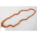 Old amber bead necklace