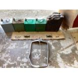 Five vintage petrol cans, and a Morris 8 radiator grille