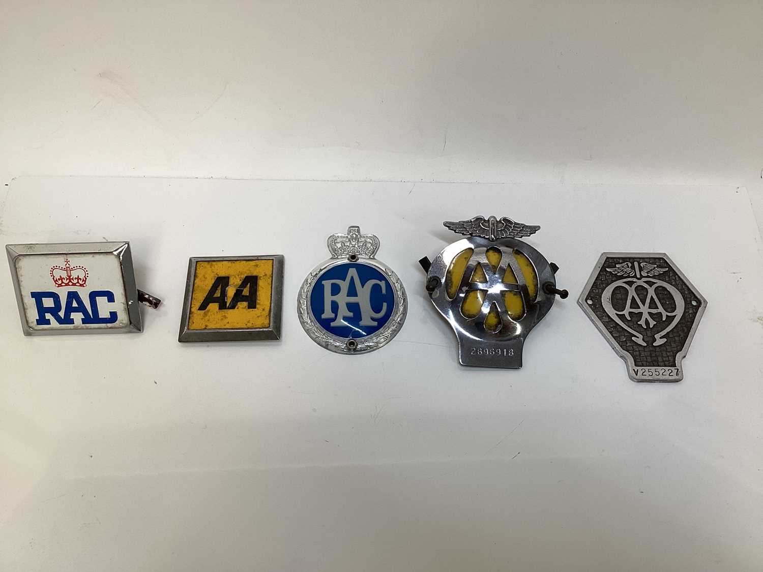 Collection of Eleven Vintage AA car badges, together with four RAC badges and group of 1950's and la