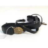 Second World War Royal Navy Brass and leather sword belt