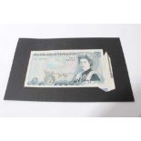 G.B. - Error Five Pound banknote blue and multicoloured, Chief Cashier J.B. Page, prefix 18A (August