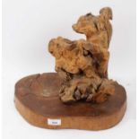 Clarence Reeve (contemporary ) woodcarving - squirrel on plinth base
