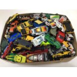 Diecast selection of unboxed models in four boxes including Burago, Matchbox, Corgi and others (Qty