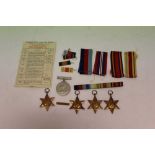 Second World War medals comprising 1939 - 1945 Star, Africa Star with North Africa 1942 - 43 clasp,