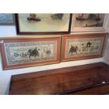 Pair of 20th century Indian school paintings on silk in glazed frames