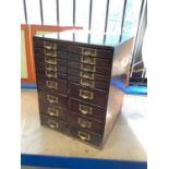 Collectors cabinet containing vintage microscope slides