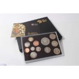 G.B. - Royal Mint twelve coin proof set 2009 to include 'Kew Gardens' 50 pence (N.B. Cased with cert