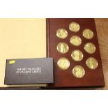 U.S. - The Franklin Mint 50 Bronze plated in 24 carat gold medallion set