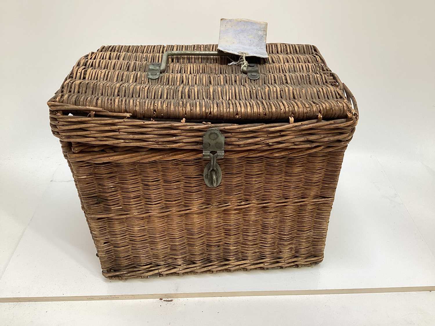 Edwardian G.W. Scott & Son wicker two person 'En Route' tea basket 'The Continental', comprising cop - Image 11 of 12