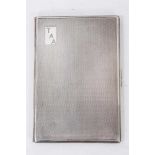 George V silver cigarette case with engine turned decoration and engraved initials 'TAA', also engra