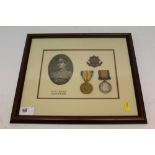 First World War pair comprising War and Victory medals named to 10535 PTE. D. J. Miller, Ches. R. To