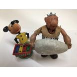 Plastic and Rubber figures including Mickey Mouse, Popeye and Olive Oil and others.