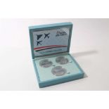 G.B. -The Royal Air Force silver plated Medallion set of 3 depicting V Class Bombers in case of issu