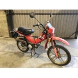 1985 Honda PXR 50cc scooter / moped, finished in red, reg. no. B384 BNM, 213 miles indicated, in bar