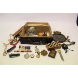 Group of medals and Militaria to include Civil Defence jacket, miniature medals, compasses, whistles