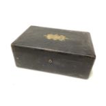 Victorian leather covered writing box with Bramah lock