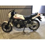 1984 Honda VT500E 500cc motorcycle, finished in white, 42,944 miles indicated, in barn find conditio