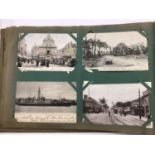 Postcards in two albums including Real Photographic Street Scenes, Windmills, Seven Kings 1913 shops