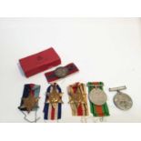 Second World War medals comprising 1939 - 1945 Star, Africa Star, France and Germany Star, Defence a