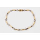 18ct white and yellow gold diamond bracelet, approximately 0.42cts