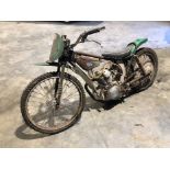 Hagon speedway type motorcycle with Honda engine, in barn find condition, for restoration. N.B. no