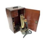Early 20th century cased microscope