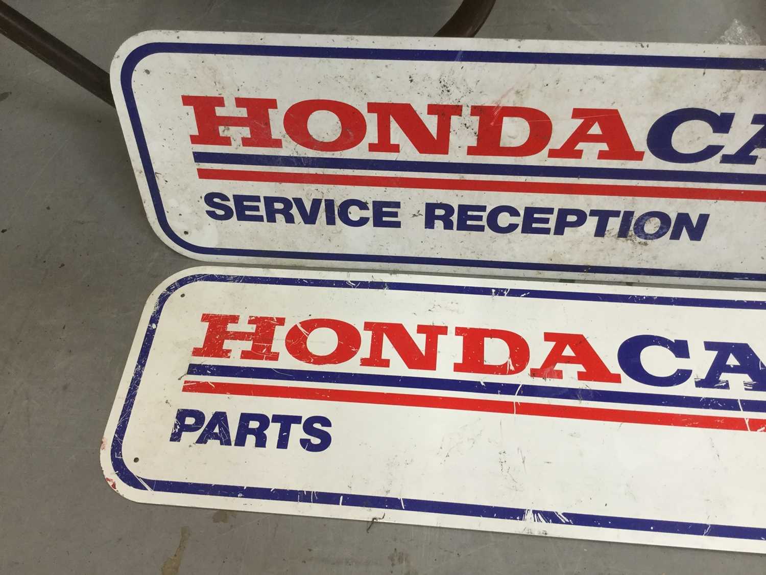 Pair of Honda Care Parts metal signs - Image 2 of 3