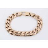 Heavy 9ct gold curb link bracelet