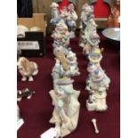 Fifteen various Lladro porcelain clown figures
