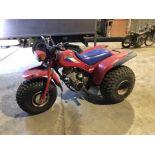 Honda ATC 125 Trike, in red, in barn find condition, requiring recommissioning