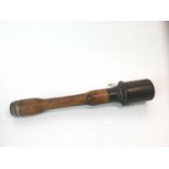 Interesting First / Second World War German style turned wood dummy stick grenade, stamped '43', 36c