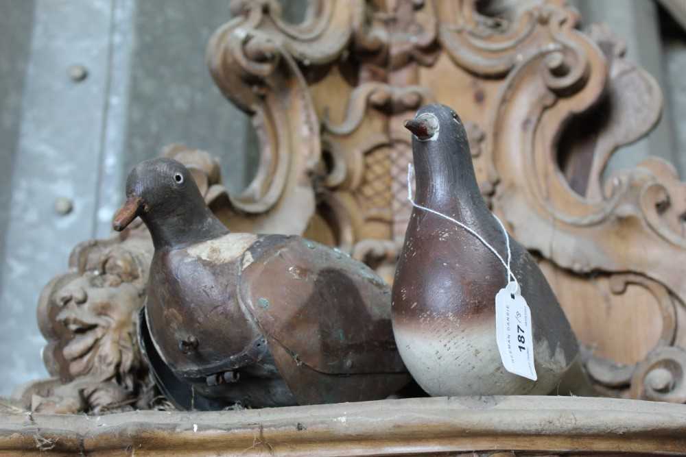 Flock of nine antique decoy pigeons - Image 5 of 8