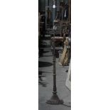 Antique wrought iron menu stand, 69cm high