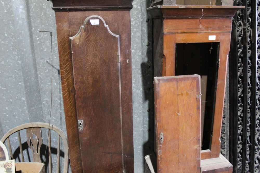 Two 19th century eight day longcase clocks with movements, cases, weights and one pendulum - in need - Image 3 of 7