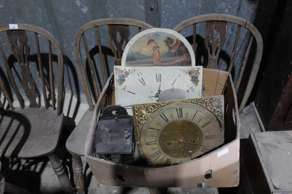 Two 19th century eight day longcase clocks with movements, cases, weights and one pendulum - in need - Image 6 of 7