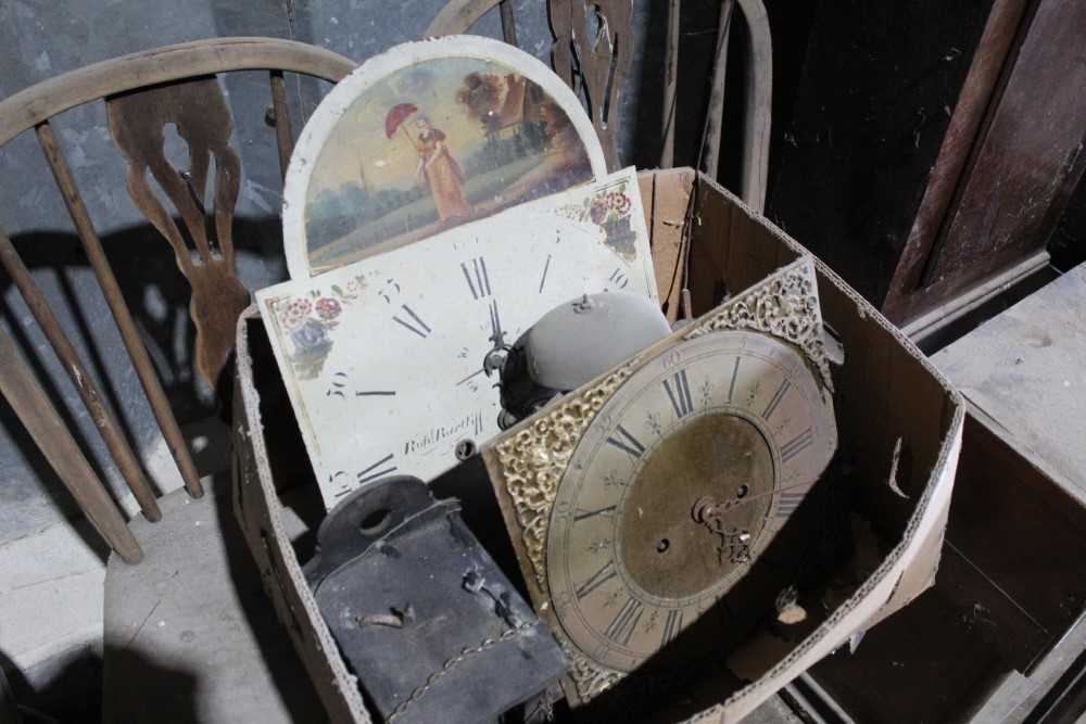 Two 19th century eight day longcase clocks with movements, cases, weights and one pendulum - in need - Image 7 of 7