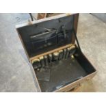 Vanity case fitted with silver capped bottles